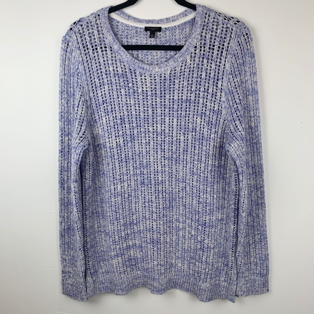 Talbots Knit Pullover Sweater Size L 100% cotton